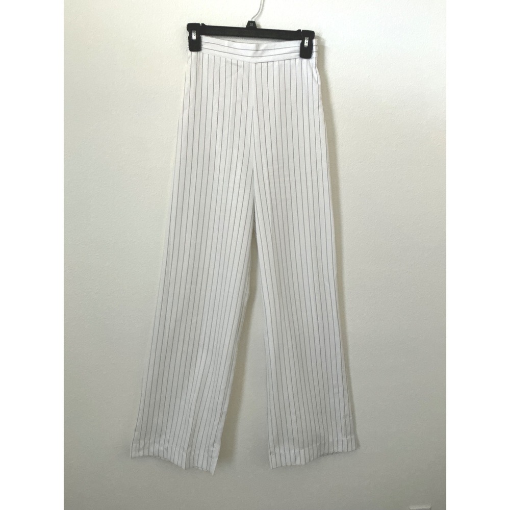 Princess Polly White Black Pinstripe Wide Leg High Rise Pants Womens US 2 AU 6